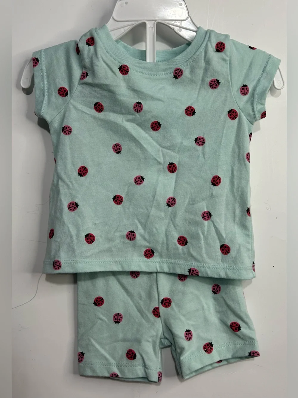 5 for $25🔥Wonder Nation Ladybug Blue Pajama Matching Short Set Baby 3-6M/ 6-9M‎